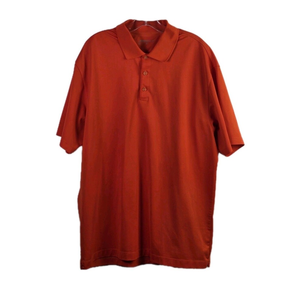 Nike Dri Fit Mens XL Orange Golf Performance Stretch Short Sleeve Polo Shirt